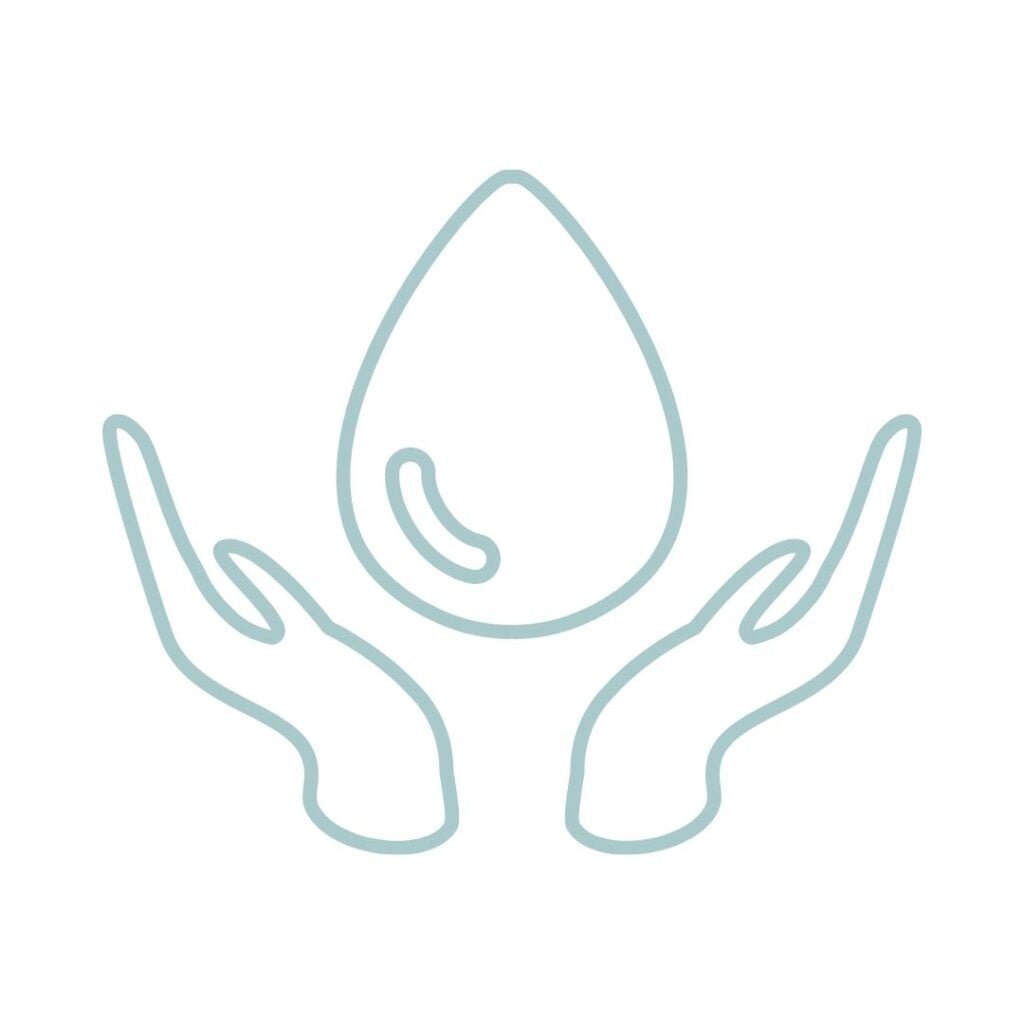 drop of water clipart between two open hands